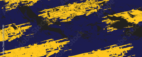 Abstract yellow-blue frame on a dark background. Sporty design in grunge style. vector Illustration for sports.modern.