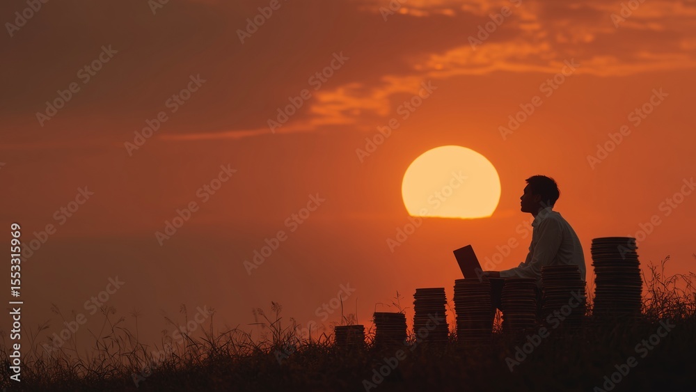 Fototapeta premium Financial Freedom Through Digital Ventures