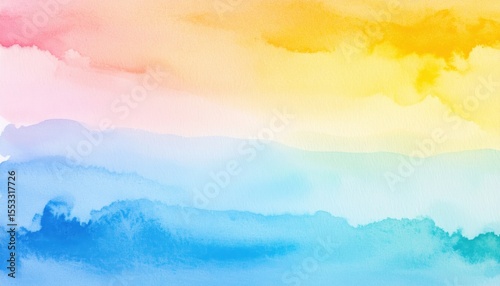 Abstract Watercolor Rainbow Gradient Background