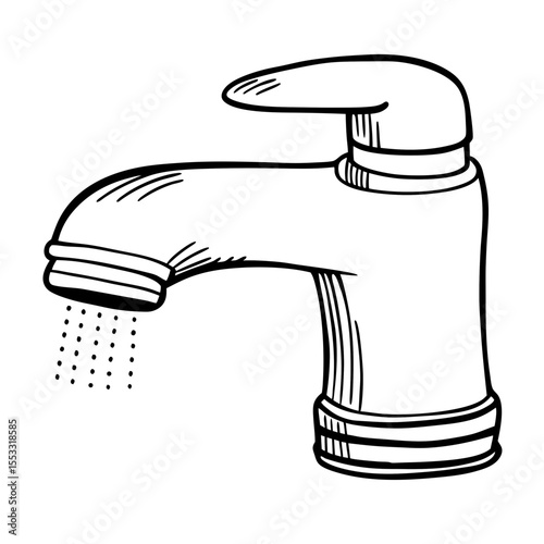Faucet with aerator in clean, modern design for home use  