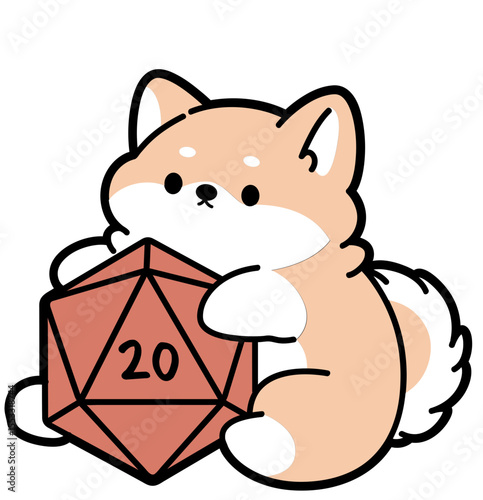 cute chubby d20 dnd puppy