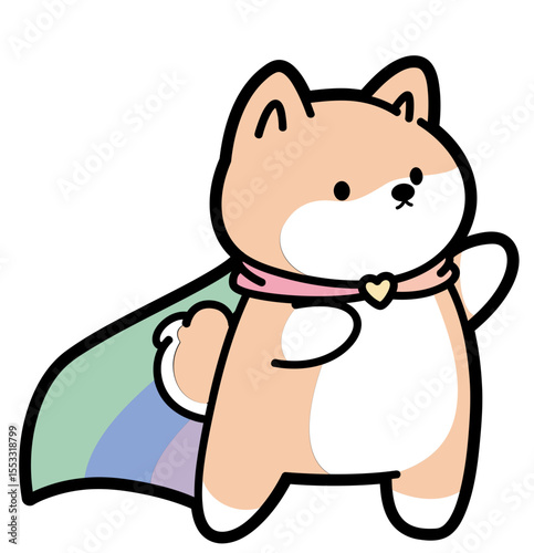 cute pride shiba inu