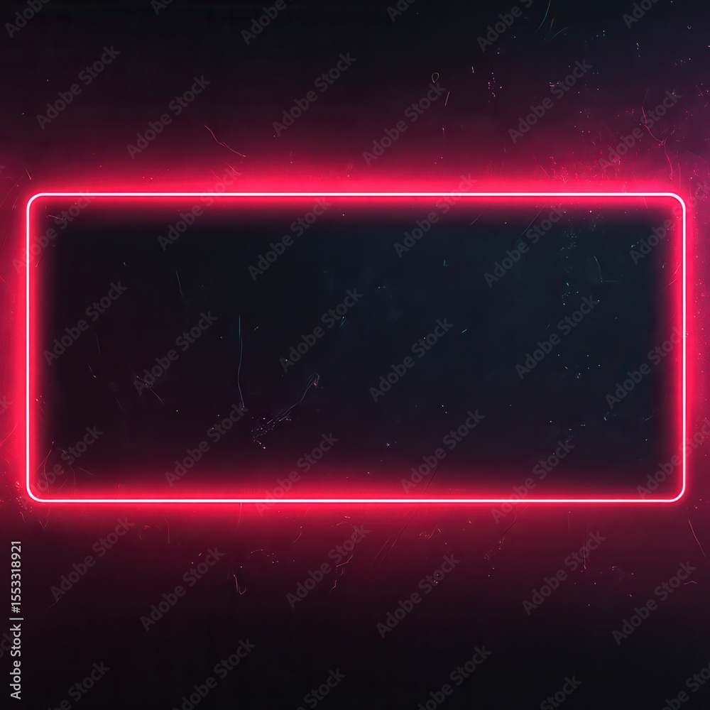 Obraz premium Offline banner red stream template design. Game broadcast media overlay with neon light frame. Abstract cover layout element for streamer. Social media button on channel interface.