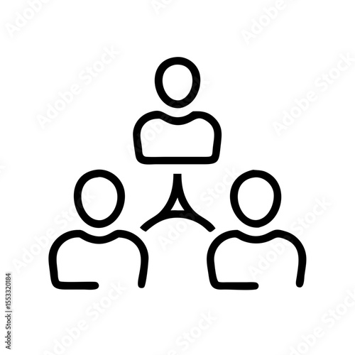 Line art depiction of people in hierarchical structure illustration  