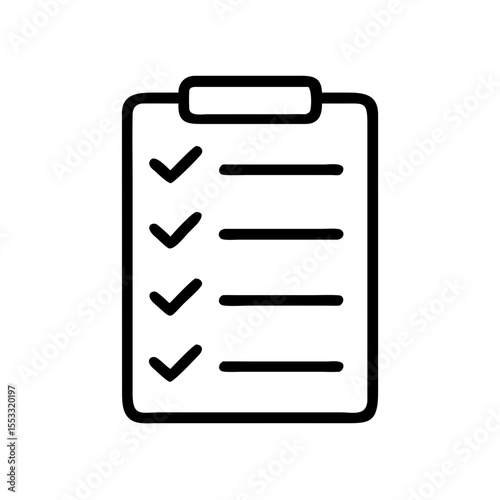Clipboard with checklist and checkmarks in minimal design  