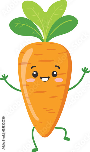 Playful Carrot Dancing Happily on Its Tiny Feet