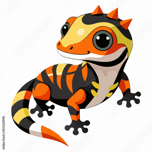 Crested Gecko Morph Vector – Harlequin Coloration with Bold Contrasts