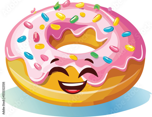 Cheerful Donut Winking with Colorful Sprinkles and Frosting