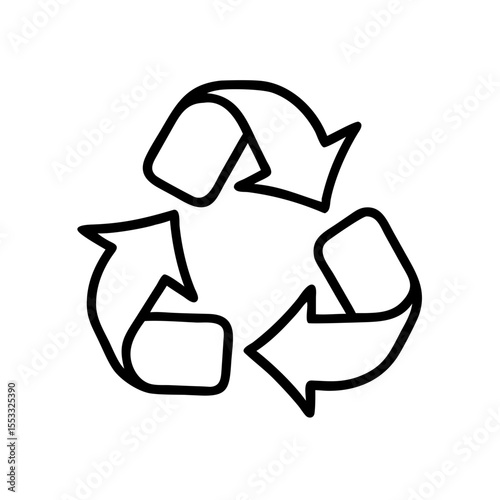 Recycling symbol in vector icon style on transparent background