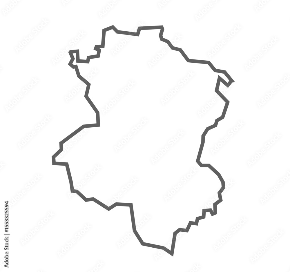 Obraz premium Prayagraj District Vector Map with Bold Black Outline, Uttar Pradesh, india