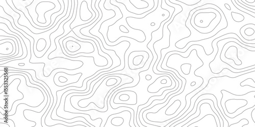 Abstract topographic map contour, white background and black wave lines pattern texture. geographic contour map grid backdrop paper texture. terrain path isolated on a background.