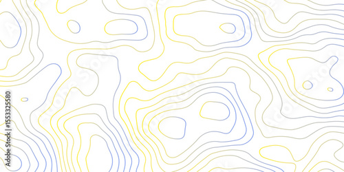 Abstract topographic map contour, white background and colorful wave lines pattern texture. geographic contour map grid backdrop paper texture. terrain path isolated on a background.