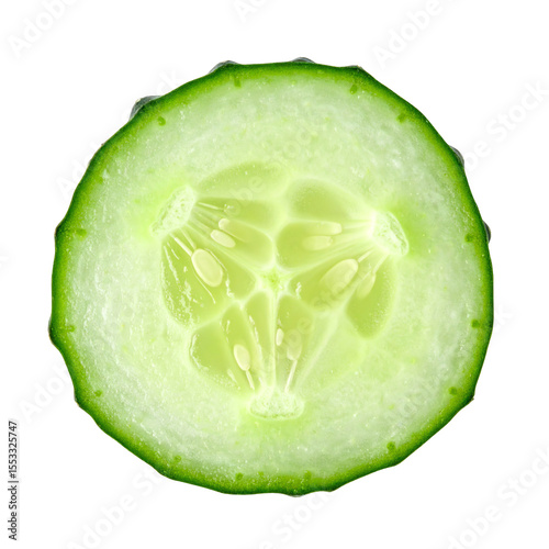 Fresh Cucumber Slice: Close-Up on a Healthy and Refreshing Ingredient