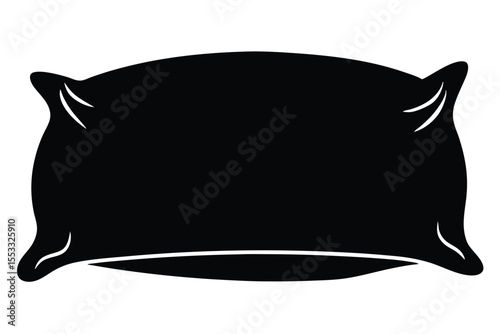 Black Pillow Silhouette Comfortable Bedding, Restful Sleep, Bedroom Decor, Relaxation Element, Textile Product