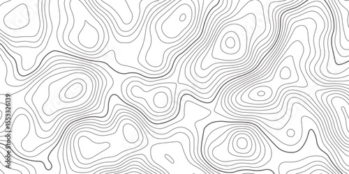 Abstract topographic map contour, white background and black wave lines pattern texture. geographic contour map grid backdrop paper texture. terrain path isolated on a background.