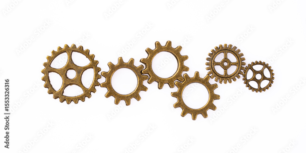 Metal cogwheels on white background Metal cogwheels on white background