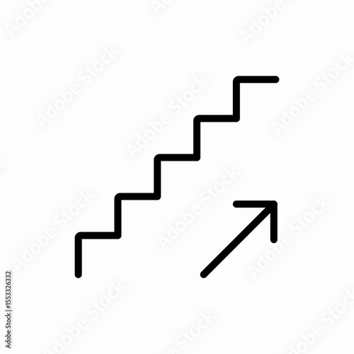 stairs arrow up icon vector sign