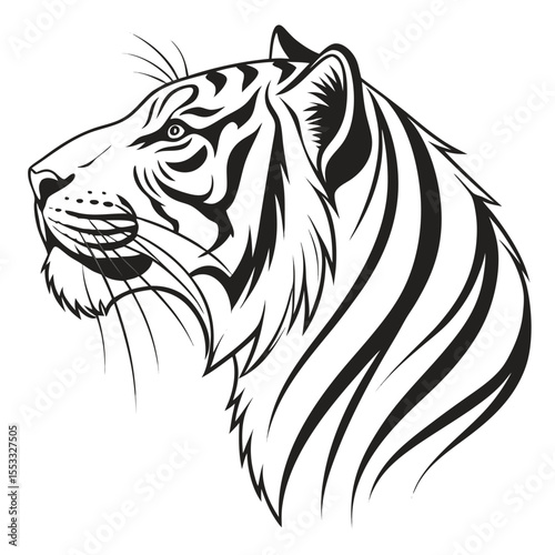 Wallpaper Mural highly detailed tiger vector line art illustration Black and White Bold Line Art Animal Vector Illustration with Unique Silhouette Style Created for Graphic Designers and Illustrators Torontodigital.ca