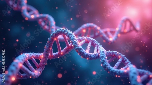 Illuminated Double Helix A Close-Up View of the Genetic Code's Intricate Structure