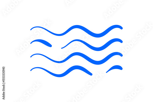 Abstract Blue Wave Design Simple, Stylish, Water, Ocean, Flowing