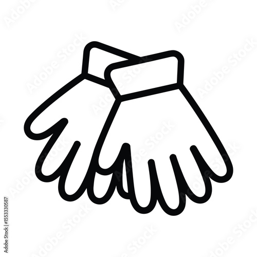 Pair of Protective Gloves Outline Icon for Safety and Hygiene