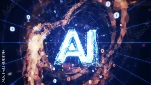 AI Technology Digital Revolution Futuristic Abstract Background