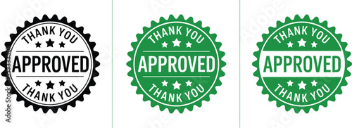 Approved stamp vector graphic design element thank you badge seal illustration