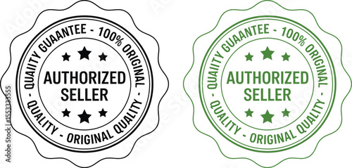 Authorized seller stamp vector image for product guarantee and quality seal