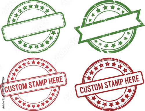 Custom stamp vector set rubber stamp design grunge stamp vintage stamp element