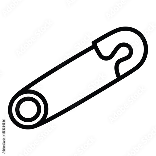 Safety Pin Outline Icon for Sewing Crafting and Emergency Purposes