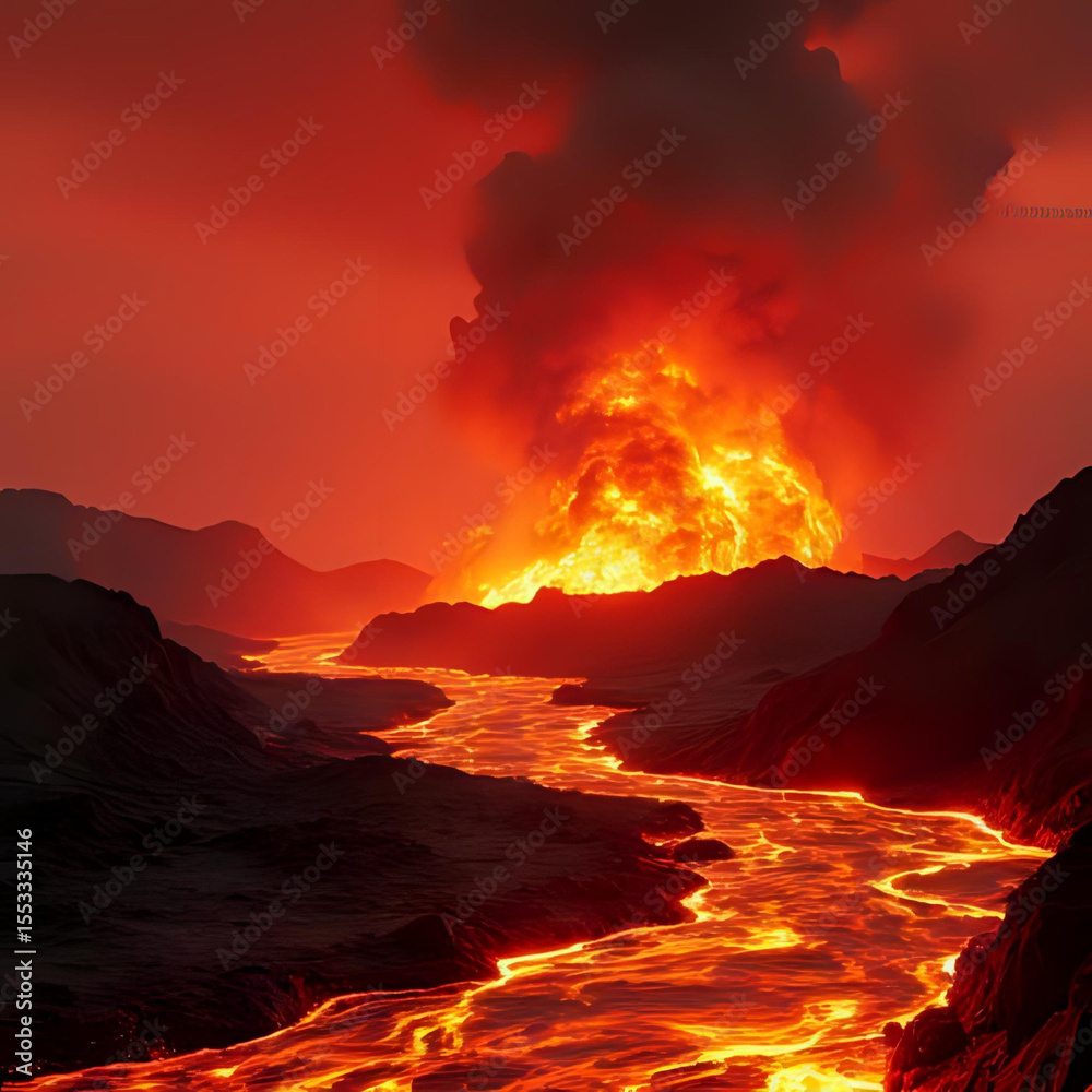 Fototapeta premium volcano in the mountains