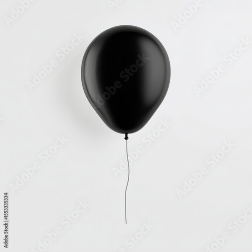 black 3d balloon on white background