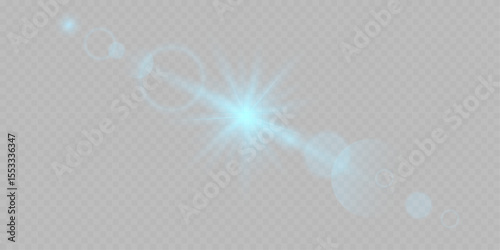 Blue spiral light flare with smooth glowing particles