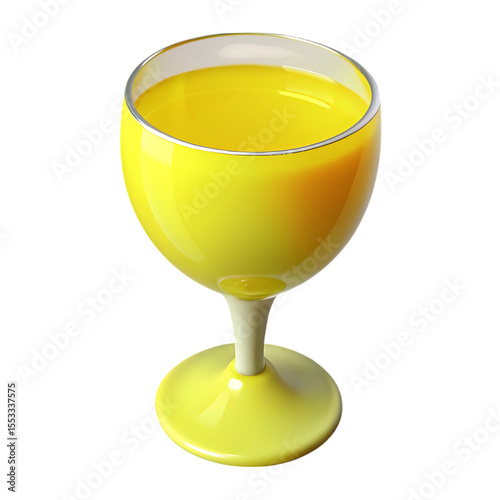 Yellow Juice in a Glass isolated on a transparent background
