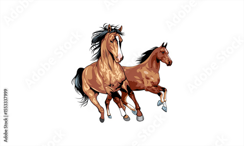 Minimalist Horse Outline Vector on White Background