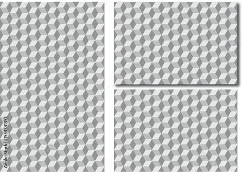 Abstract gray geometric metal mosaic pattern with a seamless 3D tile texture for modern design and structural illustration
