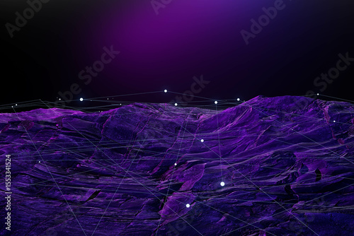 A purple landscape with many stars
