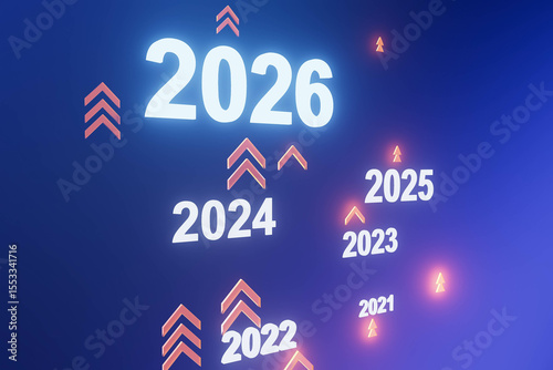2026 business concept with keywords: planning, opportunity, challenge, and strategy. New goals and visions for the coming year