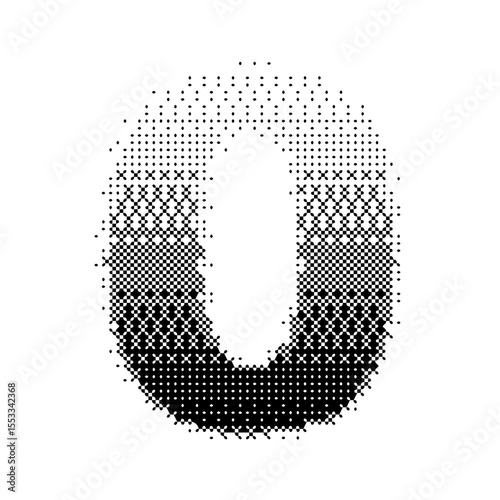 Number 0 vector with gradation bitmap effect