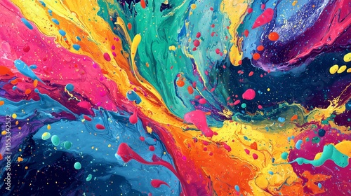 Vibrant abstract colorful splashes and swirls for LGBTQ creative design inspiration