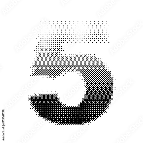 Number 6 vector with gradation bitmap effect