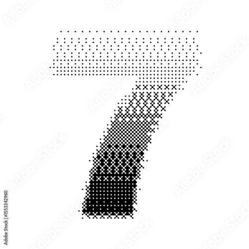Number 7 vector with gradation bitmap effect