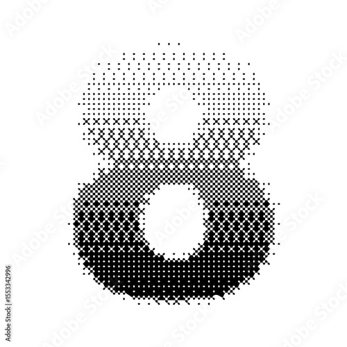 Number 8 vector with gradation bitmap effect