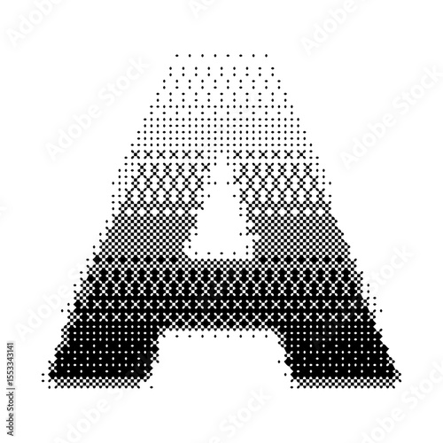 Letter A vector with gradation bitmap effect