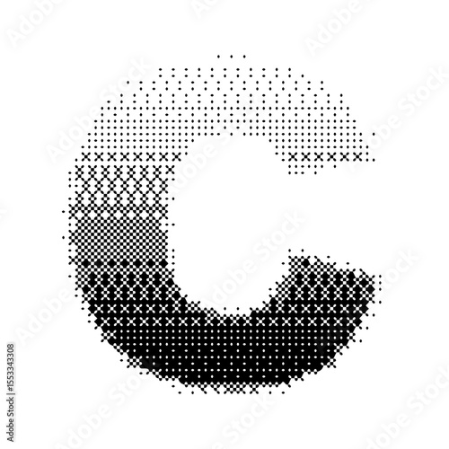 Letter C vector with gradation bitmap effect