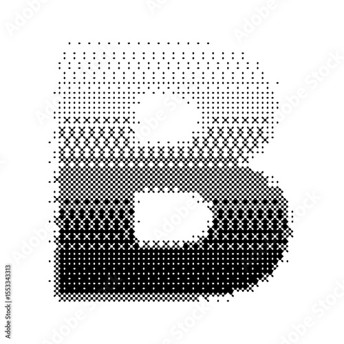 Letter B vector with gradation bitmap effect