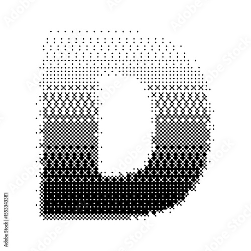 Letter D vector with gradation bitmap effect