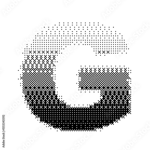 Letter G vector with gradation bitmap effect