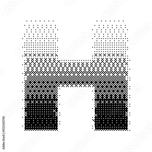 Letter H vector with gradation bitmap effect