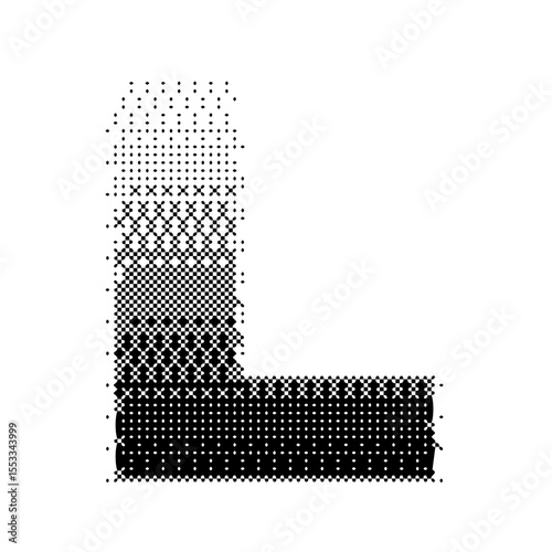 Letter L vector with gradation bitmap effect